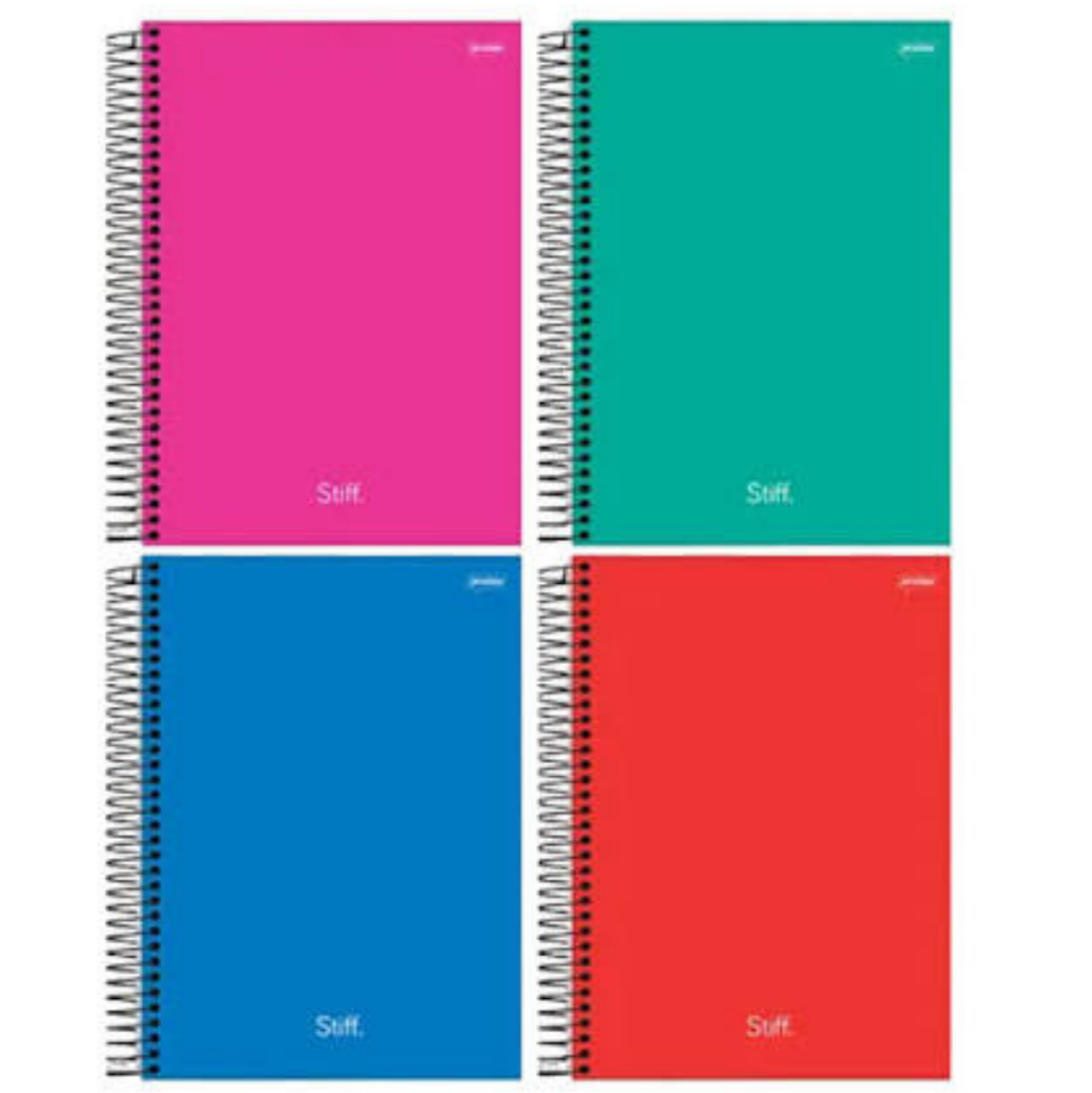 Caderno Espiral universitario Escolar 10 Matérias 160 Folhas capa dura Colorida Kit 4 Unidades