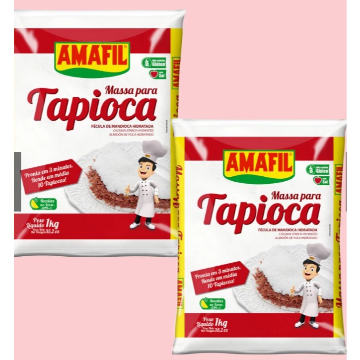 Massa para Tapioca Fécula Hidratada Amafil 1kg  zero gluten – 2 Unidades