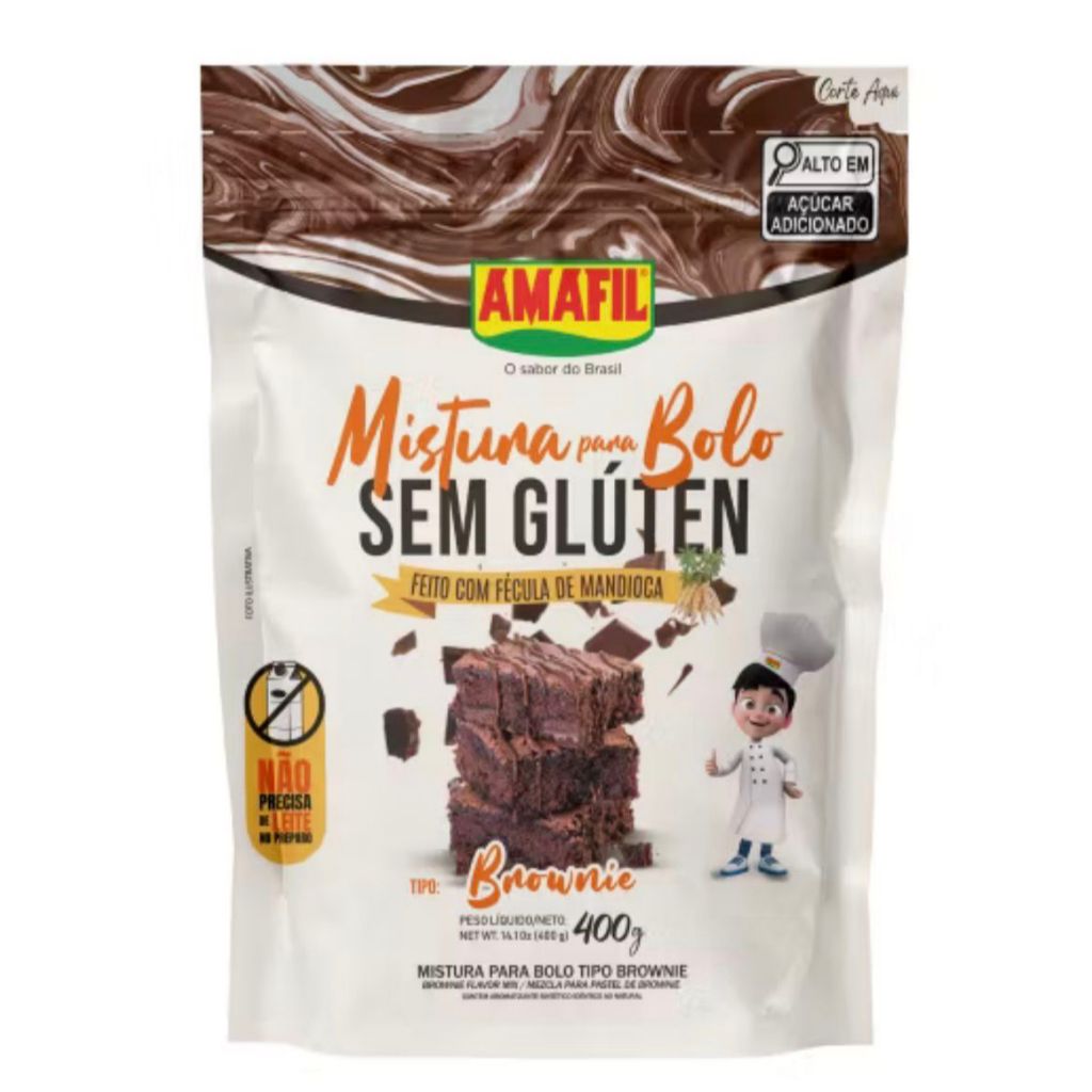 Mistura Para Bolo Brownie Sem Glúten Amafil 400g