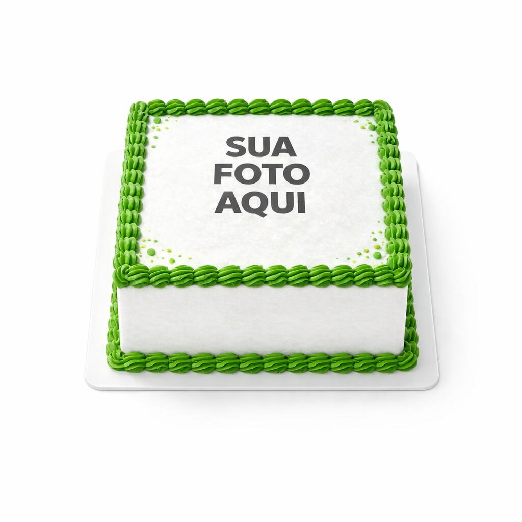 Papel De Arroz A4 Personalizado Bolo Quadrado para Festa Voce Envia a Foto - 21cm x 29,7cm