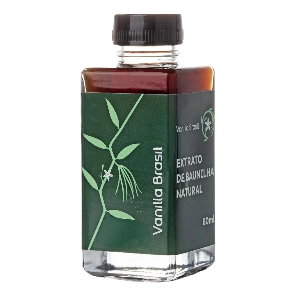 Extrato de Baunilha Natural Concentrado Especial Culinária Confeitaria Doceria Vanilla Brasil 60ml