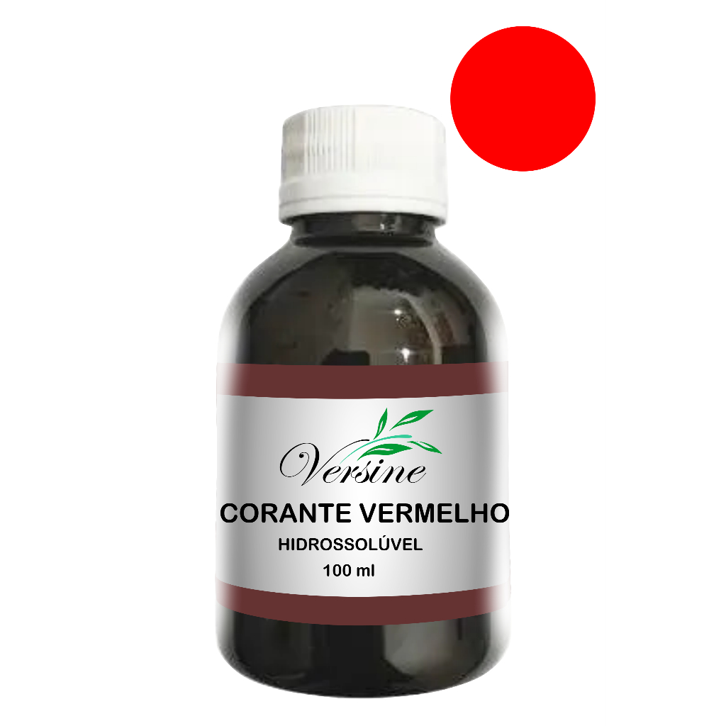 Corante Liquido Hidrossolúvel Para Cosméticos E Artesanato Vermelho 100 Ml