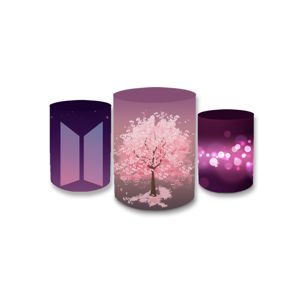 Trio Capas de Cilindros Sublimados Decorativo Tema Banda Coreana BTS Musica