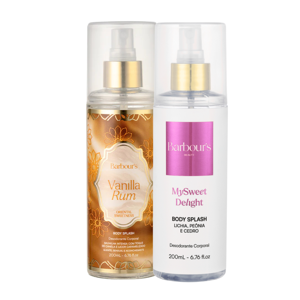 Dupla Body Splash Delight e Vanilla Rum Barbour’s Beauty 200ml Perfume Feminino