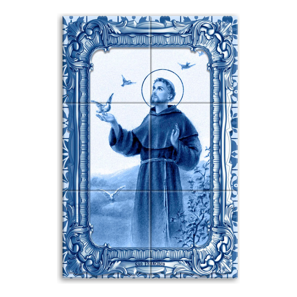 Quadro Decorativo São Francisco De Assis Azulejos Est. Port.