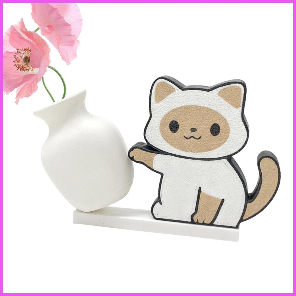 Ímãs De Geladeira Fofos Decorativos 2D Acrílico Gato Com Vaso Gatinho Titular De Plantas Para Armário Quadro Branco Port