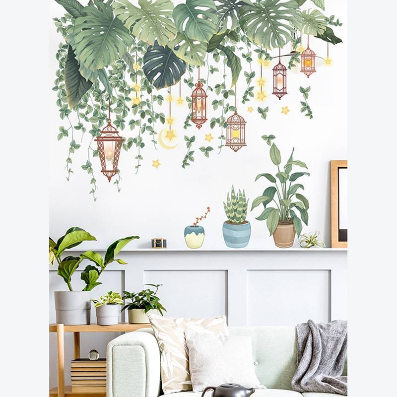 sutiska Folhas Verdes Parede Stiers Para Casa Sala De Estar Decorativo Vinil Decalque Plantas Tropicais DIY Criança Port