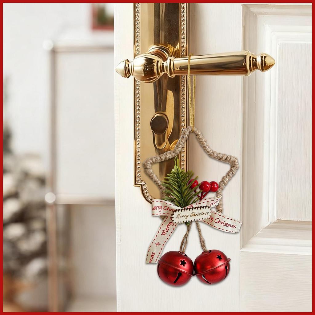 Ornamento De Sino De Árvore De Natal Com Arco Rústico Decorativo Em Forma De Estrela Sinos Enfeites De Fazenda Para Port