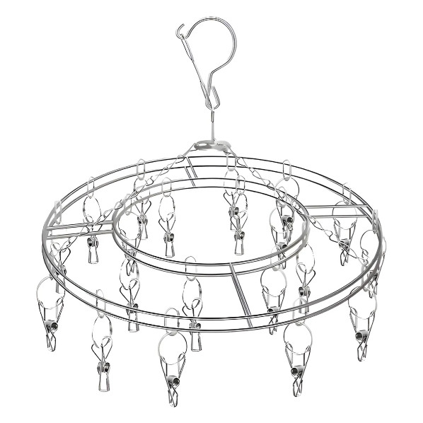 Varal Redondo De Metal Interno/externo Suspenso Com 20 Prendedores