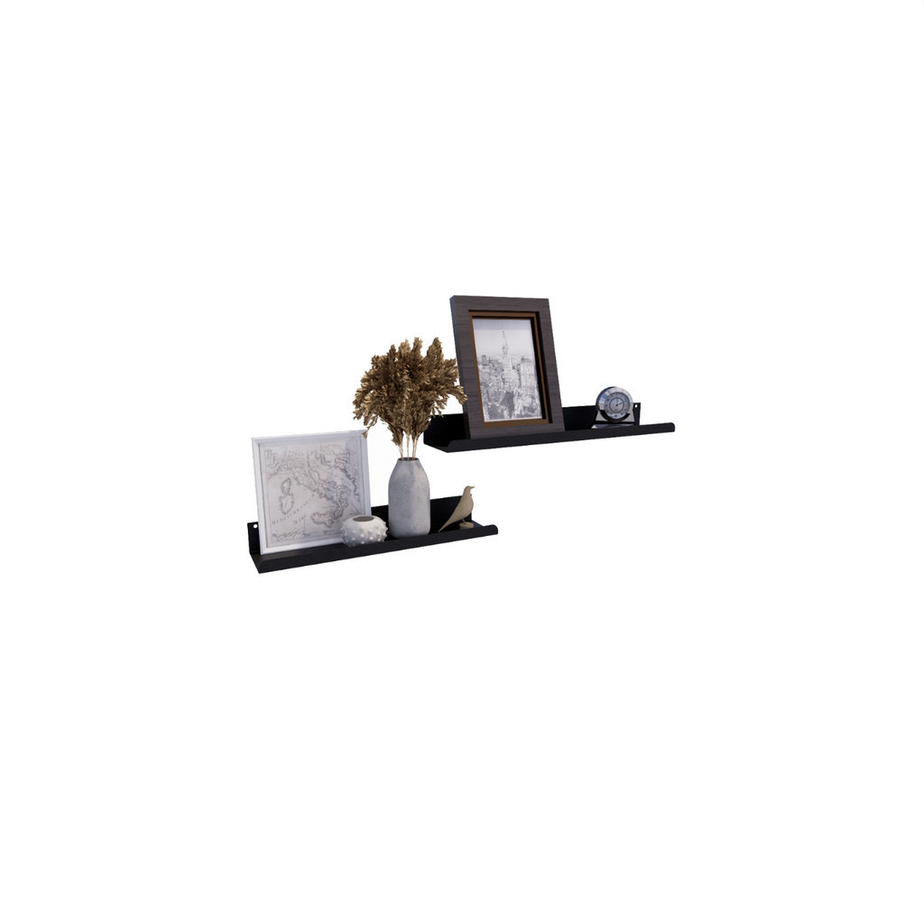 Kit 2 Prateleira Organizado Metal Quarto Flutuante Aço 50cm