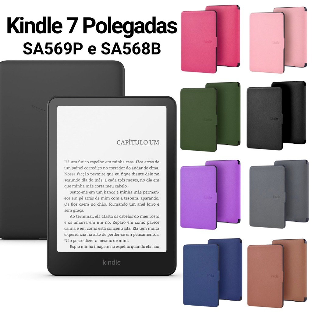 Capa Protetora Magnética Case para Kindle K7 Sem Alça Paperwhite 12º Geração 7" Polegadas