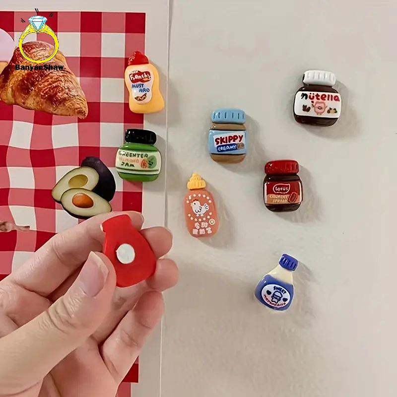 [BANY] 8 Peças De Ímãs De Geladeira , De Comida De Desenho Animado Kawaii , Decorativos Fofos , Ímã Personalizado , Armá