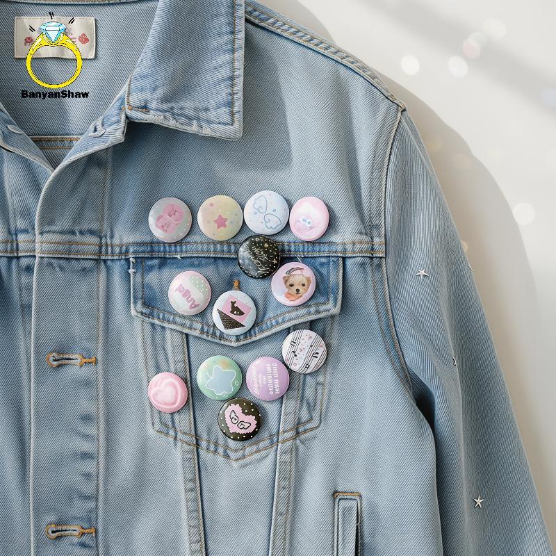 [BANY] Japonês Retro 6/24 Pcs Emblemas De Desenhos Animados Kawaii Estilo Y2K Elegante Para Bolsas E Decoração De Roupas