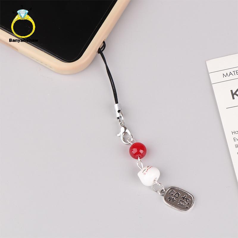 [BANY] Bonito Kawaii Luy Money Cat Phone Charms Frisado Chaveiro Para Mulher Bolsa Pingente CCD Câmera Decoração Bom