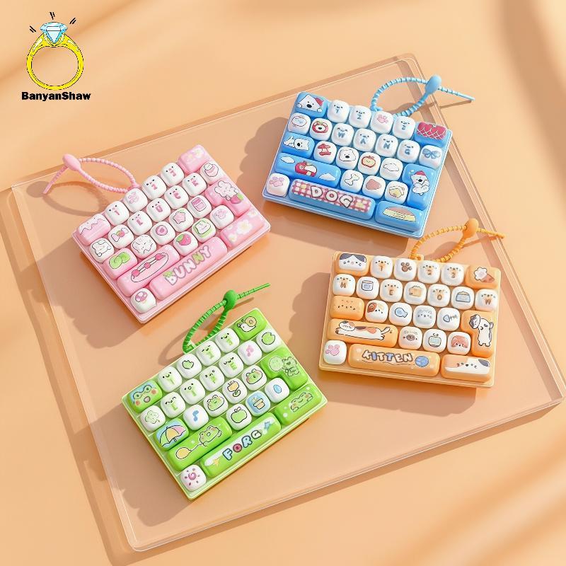 [BANY] Kawaii Mini Teclado Fidget Brinquedo Animal Bonito Impresso Com Cordão Sensorial Portátil Para Tdah Alívio De Ans