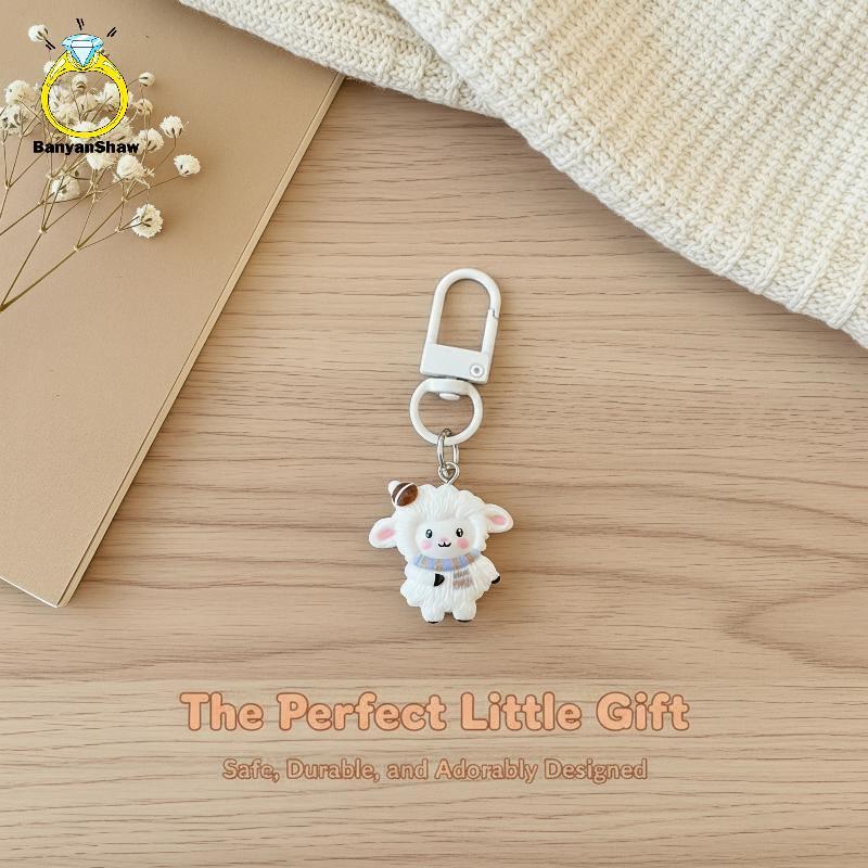 [BANY] Chaveiro De Ovelha De Desenho Animado Kawaii Fofo Pingente De Cordeiro Branco Durável Decoração Suspensa Para Cha