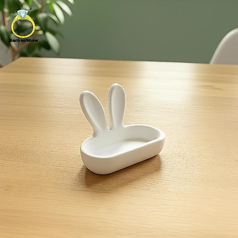 [BANY] Suporte De Óculos De Coelho Kawaii Bandeja Com Fundo Antiderrapante Organizador De Mesa Portátil Para Viagens De