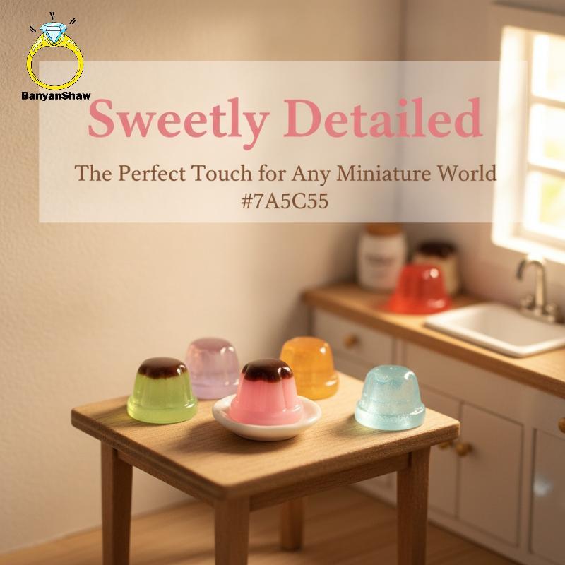 [BANY] 10 Peças De Resina Kawaii Pudim Falso Enfeites De Comida Em Miniatura Para Artesanato Faça Você Mesmo Decoração D
