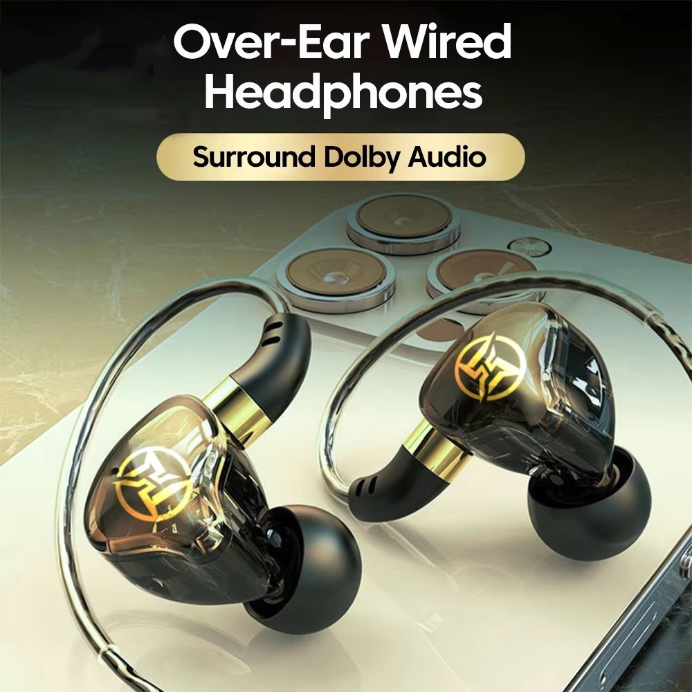 Fones De Ouvido Intra-Auriculares Com Fio Microfone Para Jogos HiFi Deep Bass Type C E Entrada De Áudio De 3.5 Mm Ajuste
