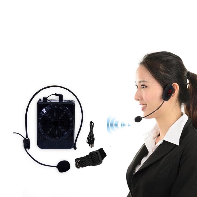 Megafone Amplificador Voz Microfone Radio FM USB MP3 Bluetooth Fone Ouvido k150 / k152 Aula Palestra
