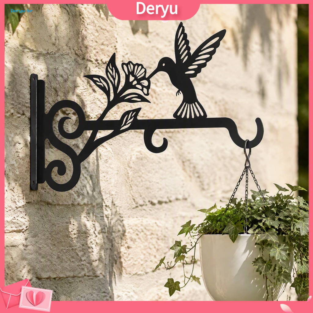 Heavy Duty Plant Hanger Outdoor Metal Lantern Bracket with Bird Design – Rust-resistant Wall for Hanging Plants for So