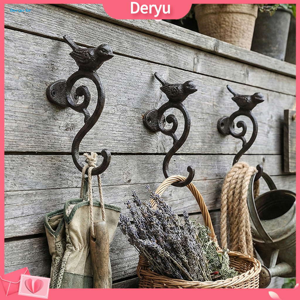 Outdoor Garden Tool Storage Heavy Duty Wall Hooks Vintage Iron Birdcage Rustic Metal Plant Bird Feeder Hanging Basket Ho