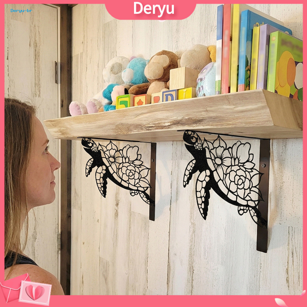 Heavy Duty Wall Shelf Brackets Elegant Storage Supports 2pcs Metal Turtle L-shaped Mount for Floating Shelves for Home