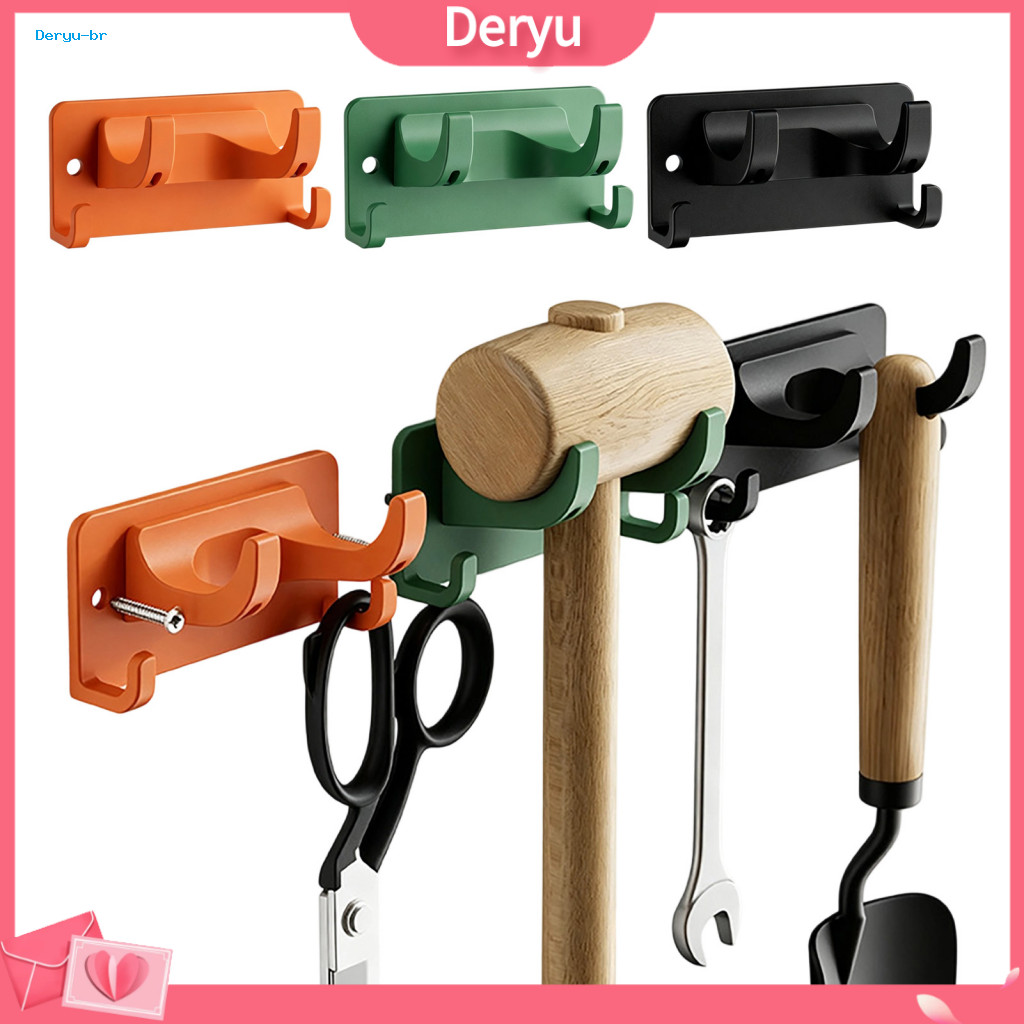 Heavy Duty Garden Tool Hanger Adjustable Utility Holder for Rakes Wall Mount Garage Organizer Weather Resistant Abs Stor