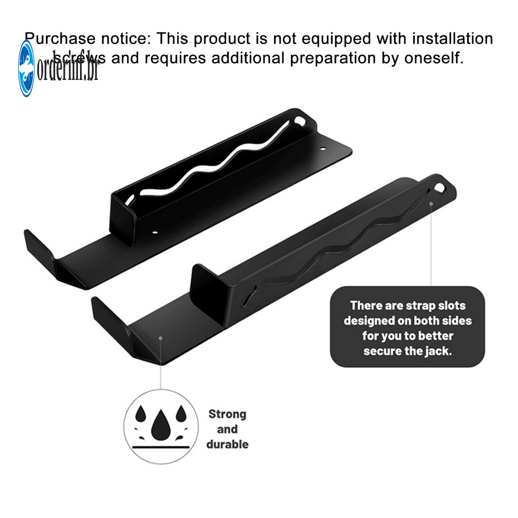 Trailer Jack Holder Storage 2pcs Heavy Duty Floor Stand Wall Mount Rack Strong Load Bearing Trolley Brackets Easy to Ins