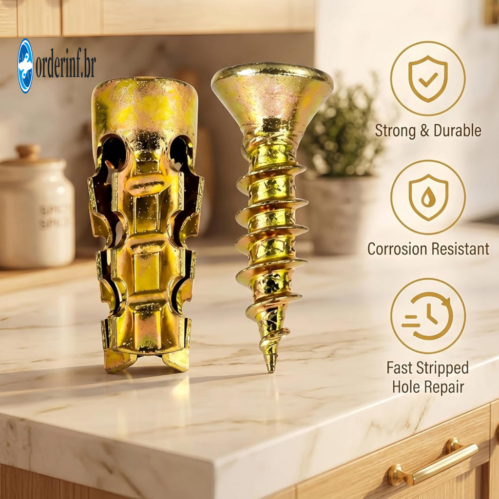 Brick Wall Expansion Screw 30 Sets Heavy-duty 6x14mm Short Screws for Cabinet Hinge Repair Stripped Thread Restoration S
