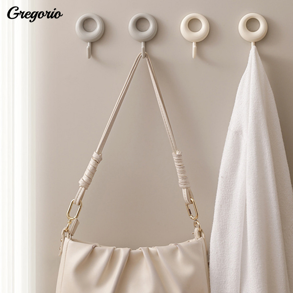 Dorm Room Hooks Heavy Duty Adhesive Hook 4pcs Strong No Drill – Wall Mount Hangers for Bathroom Kitchen Towel Coat Org