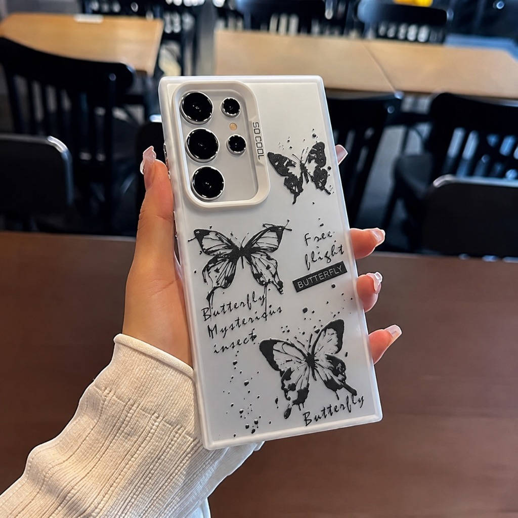 Capinha Capa Para S23 Ultra S24 Ultra S25 Ultra Borboleta Case Capa Premiun Bordas Origin Case Prote