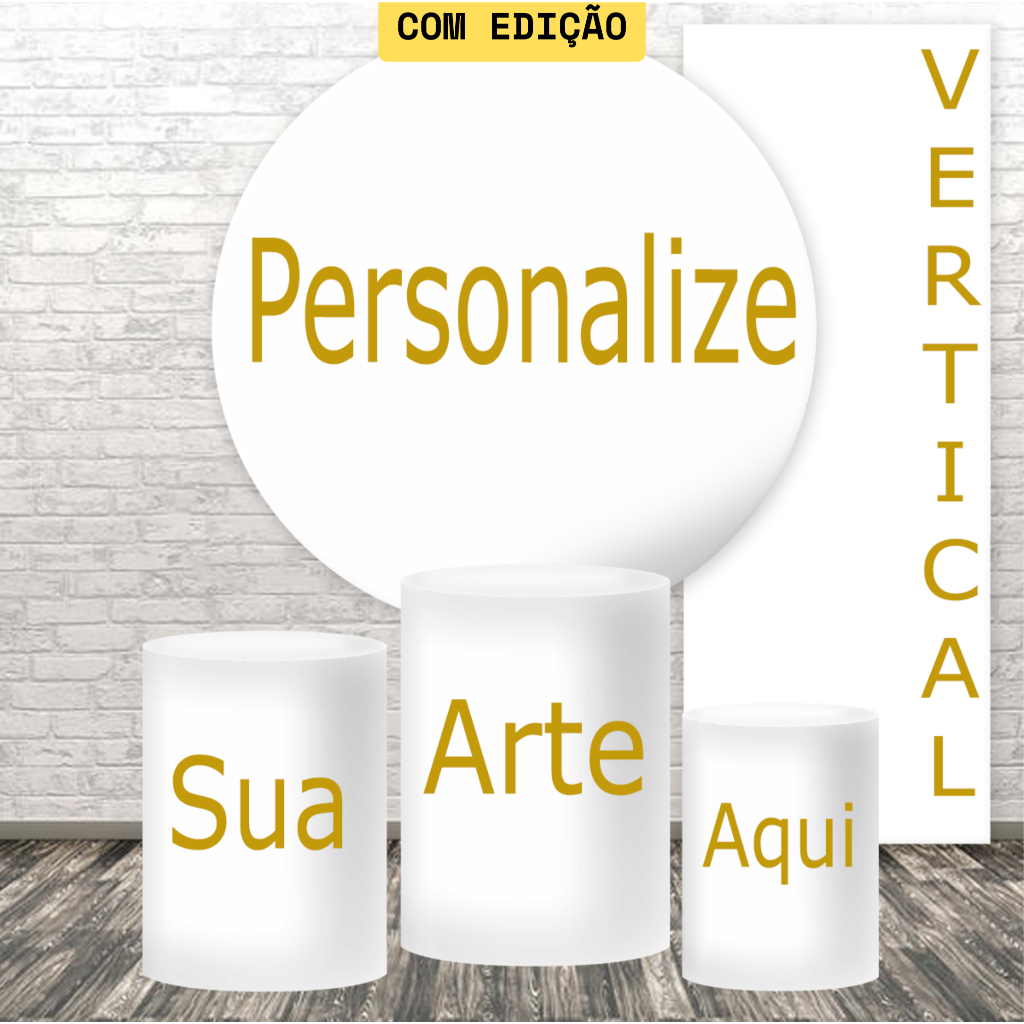 Kit de Capas Painel Redondo, Cilindros e Vertical Personalizada Tecido Sublimado com sua Foto Arte ou Imagem Com Edição