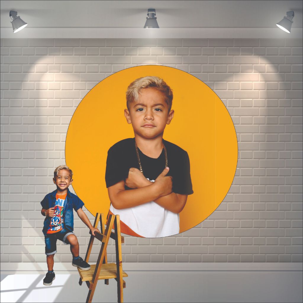 Painel de Festa com foto, Painel Redondo,Painel Personalizado 1,5m & 1,3m Tecido Sublimado