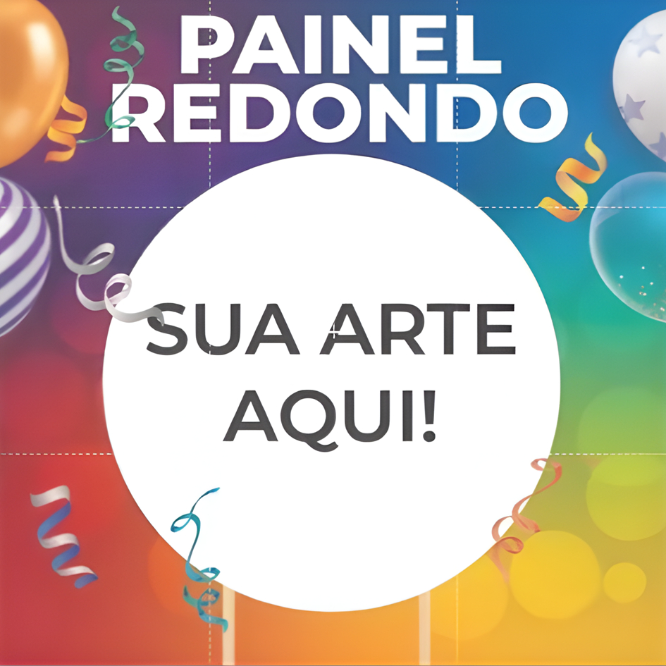 Capa para Painel Redondo 50cm Personalizada Tecido Sublimado Sua Foto Arte Imagem Aqui Festa Aniversário