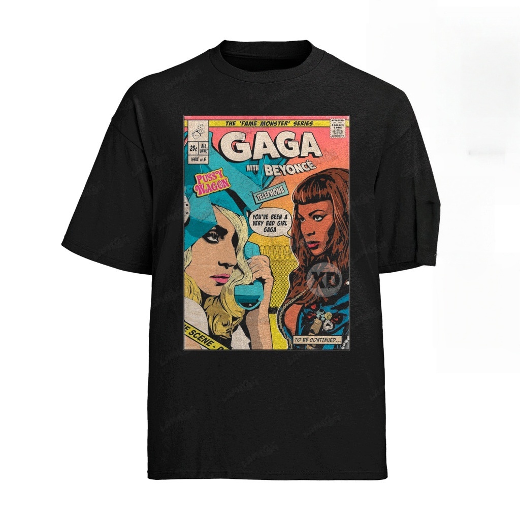 [Camiseta Premium em Algodão Puro]SISI Camiseta Algodão Camiseta Graphic Tee Tshirt Lady Gaga & Byonce HQ