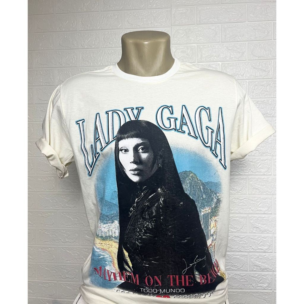 [Camiseta Premium em Algodão Puro]SISI Camiseta Algodão Tshirt Unissex BLUSA LADY GAGA MAYHEM THE BEACH 2026