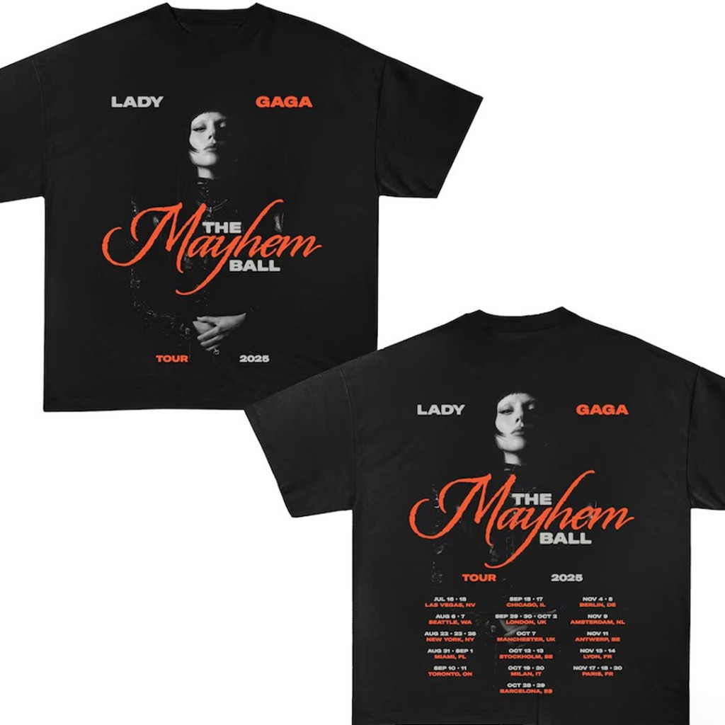 [Camiseta Premium em Algodão Puro]SISI Camiseta T-shirt Unissex Algodão Lady Gaga The Mayhem Ball cropped estampado