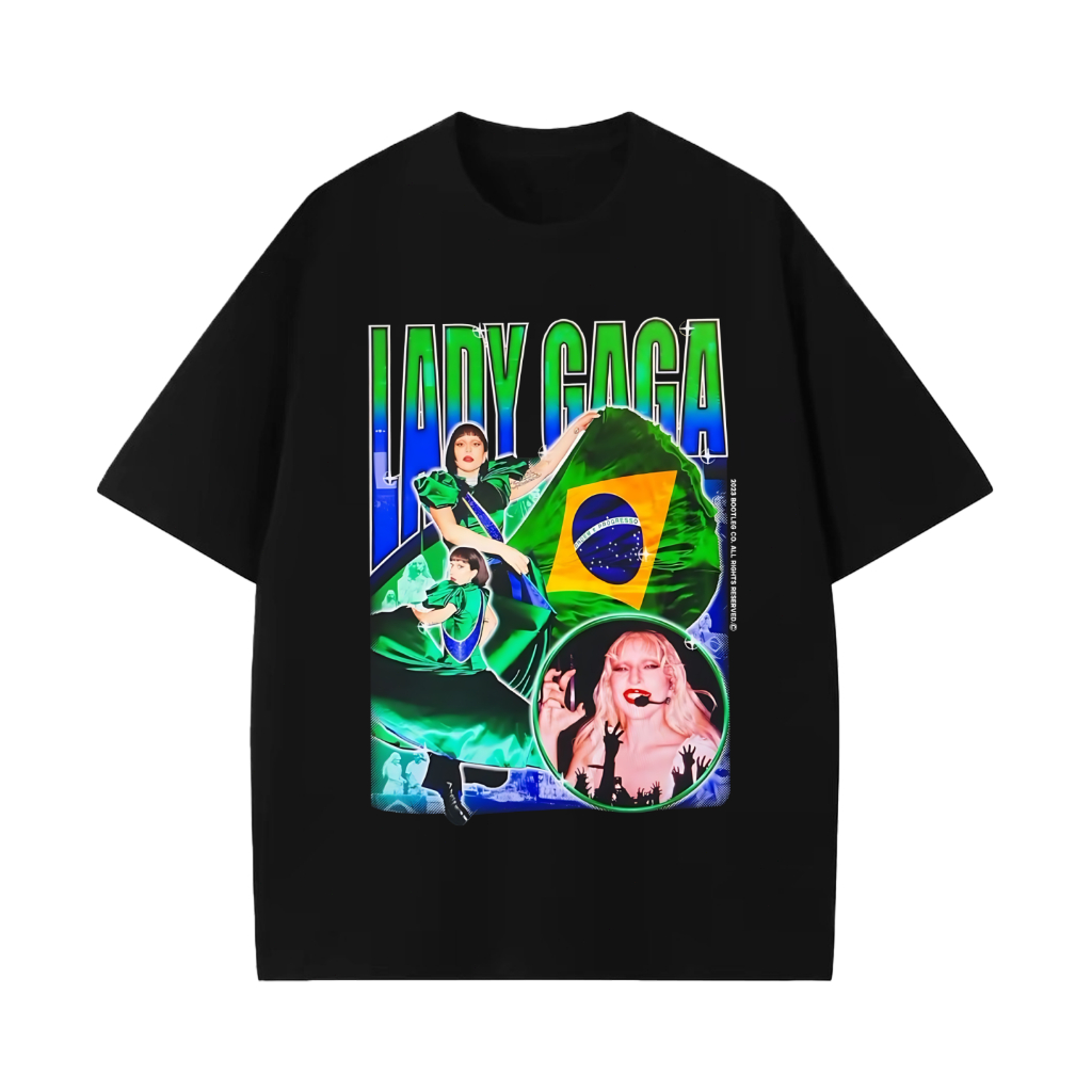 [Camiseta Premium em Algodão Puro]SISI Camisa camiseta basica e Oversized Lady Gaga Mayhem show rio de janeiro Album