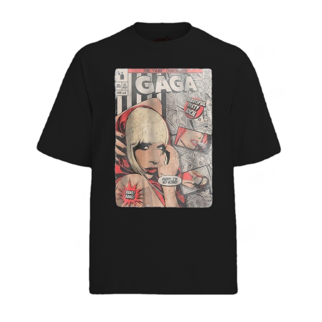[Camiseta Premium em Algodão Puro]SISI Camiseta Graphic Tee Tshirt Lady Gaga Capa de HQ