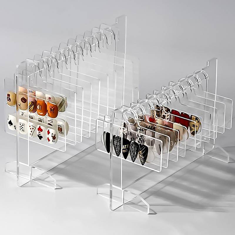 [T & B] Ins Transparente Acrílico Gancho Estilo Nail Art Display Ra Board Gel Color Works Ferramentas De Exposição De Am
