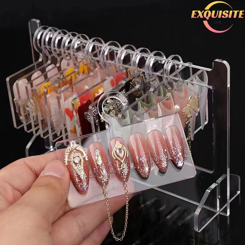 [EL-t] Ins Transparente Acrílico Gancho Estilo Nail Art Display Ra Board Gel Color Works Amostra Ferramentas De Exposiçã