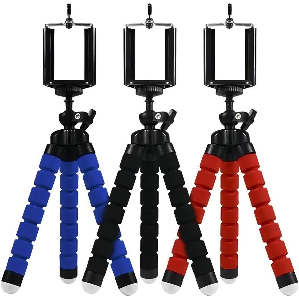 MINI TRIPÉ FLEXIVEL COM SUPORTE UNIVERSAL CELULAR E CÂMERA