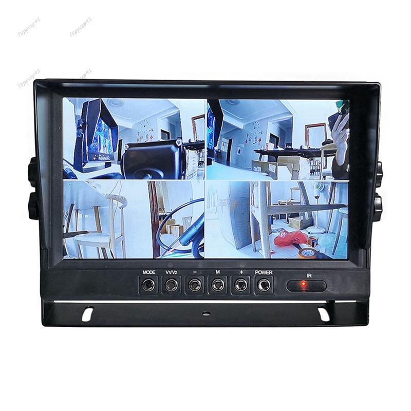 Monitor De Carro LCD De 9 " 4 Canais 4CH Quad Split Screen Display Para Câmera De Ré De Caminhão