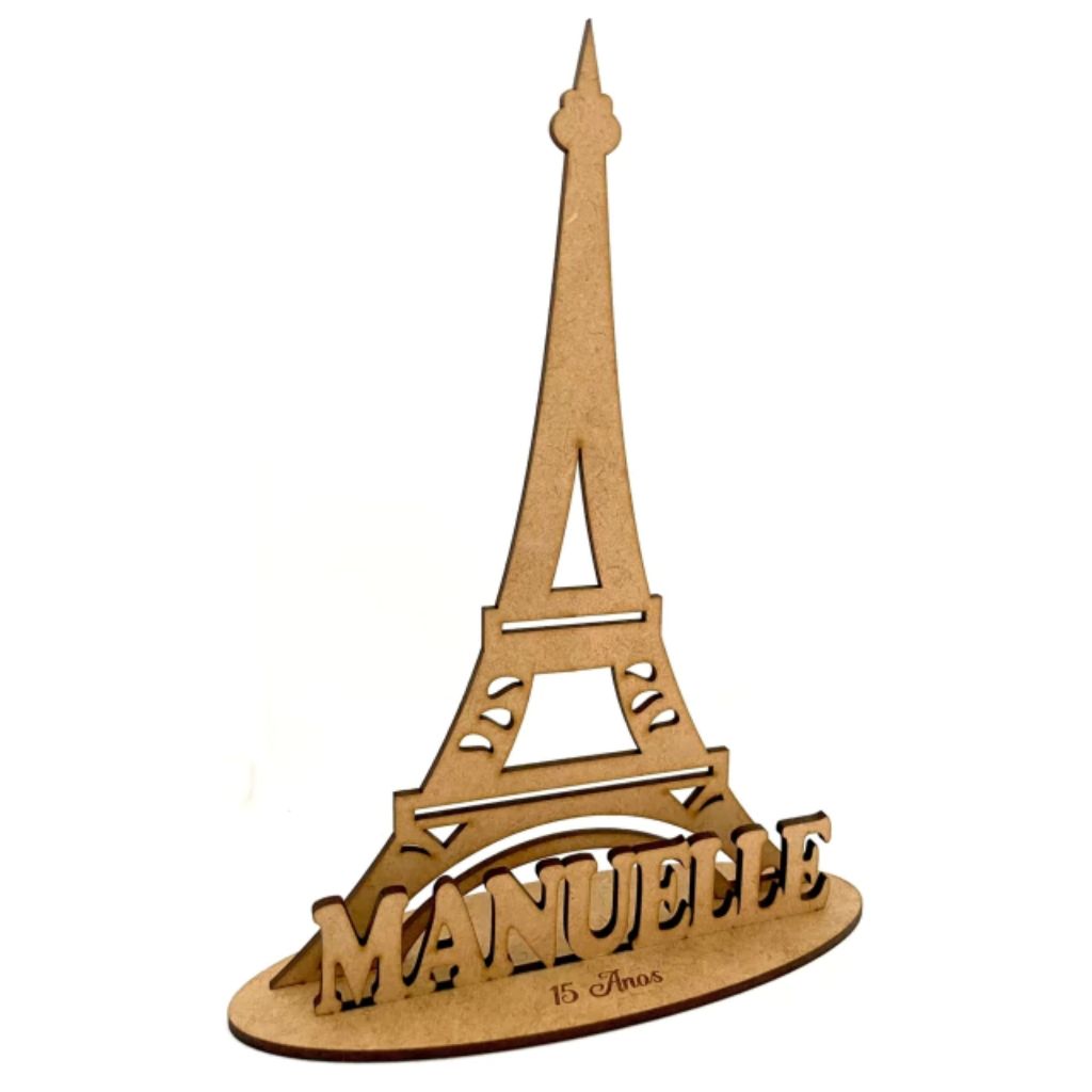 Kit de Lembrancinha Torre Eiffel Festa Aniversário Aniversário Infantil em MDF