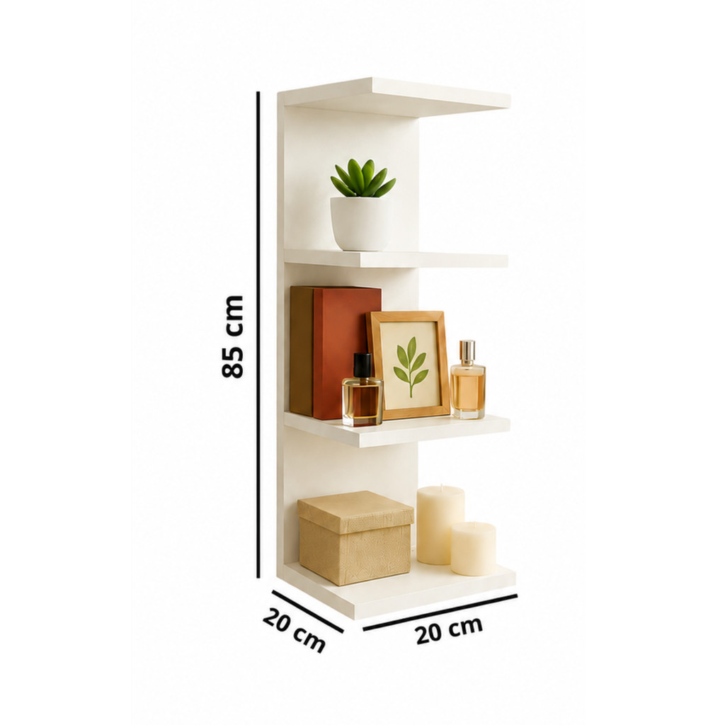 Torre Prateleira Estante Mdf 85cm X 20cm Multiuso Decoração Casa