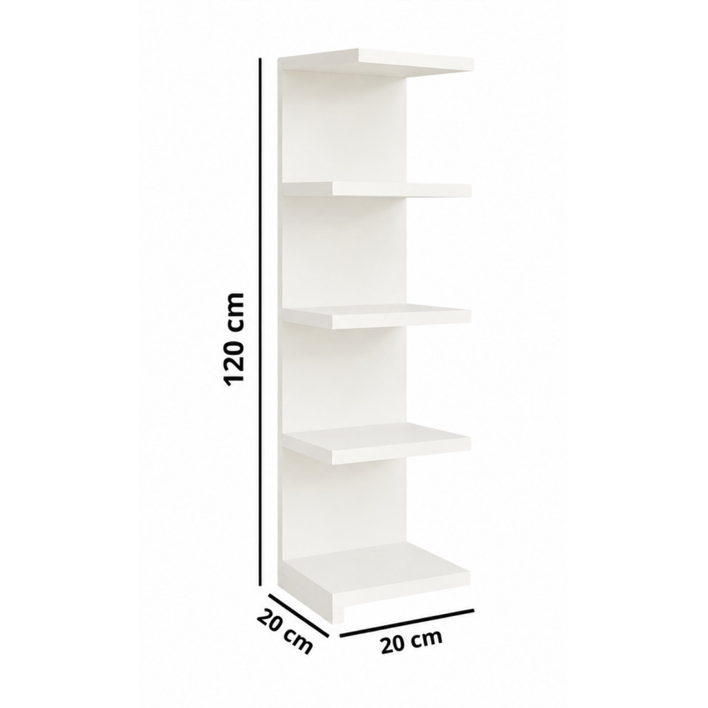 Torre Prateleira Estante Mdf 120cm X 20cm Multiuso Quarto Decoração Estante Apartamento