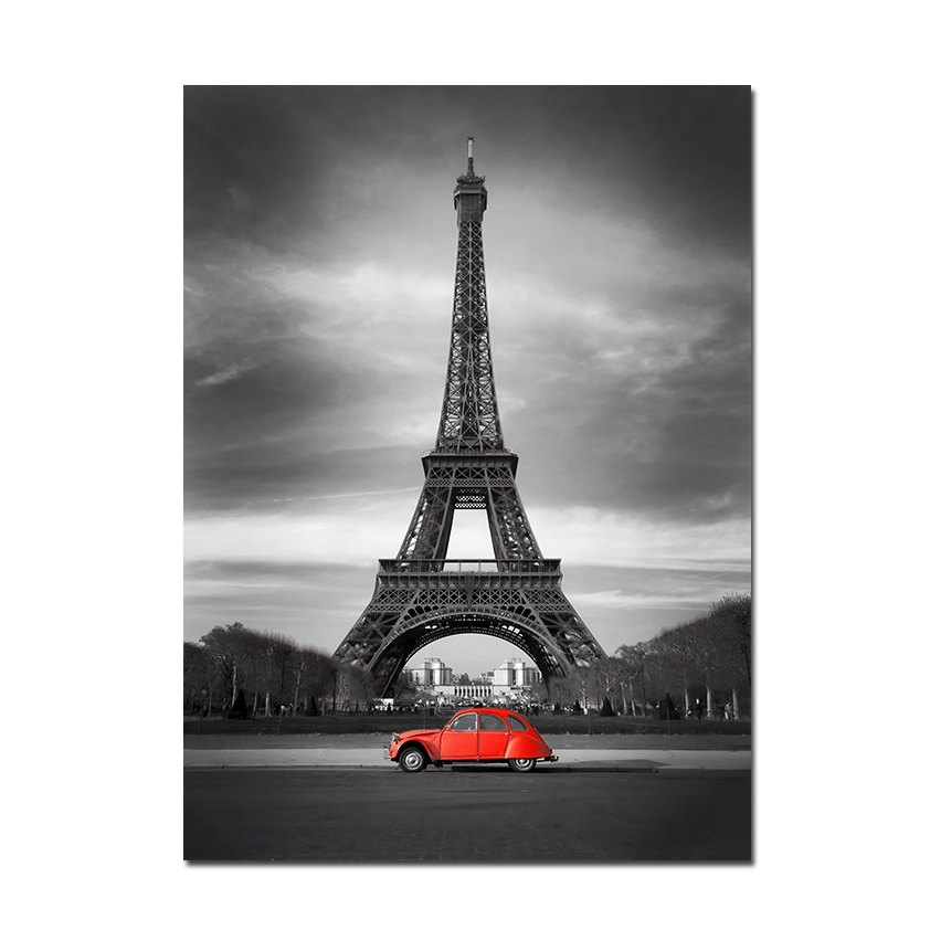 Placa Decorativa Mdf 20x28cm carro, Torre Eiffel, decoração quarto, sala, escritório