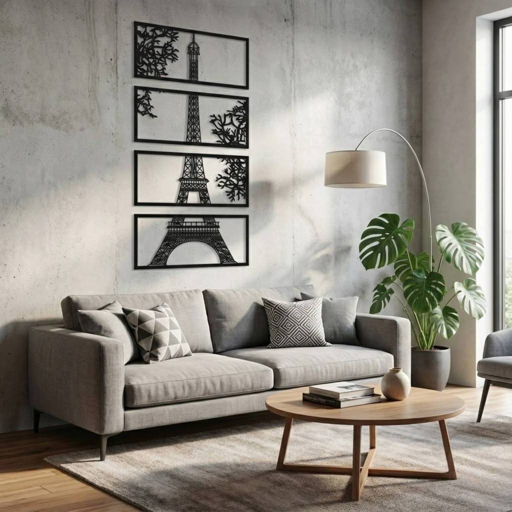 Quadro Decorativo Vazado Torre Eiffel Paris MDF 3mm corte a laser