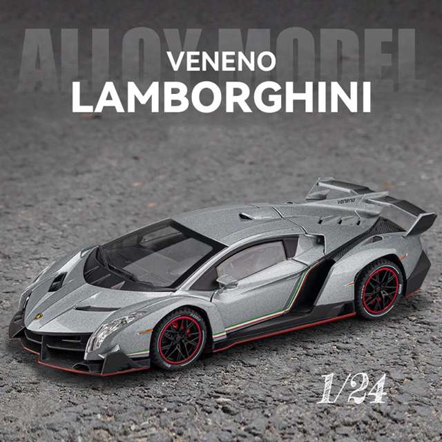 Lamborghini Veneno Escala 1:24  Liga Modelo Som E Luz Pull Back Coleção Diecast Veículos Carro